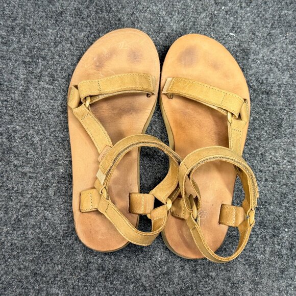 Teva Midform Universal Leather Sandals Women's Size 7 Desert Sand Leather Strap - Picture 8 of 12